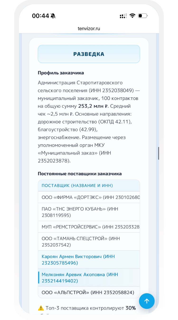 ТЕНвизор: главные риски тендера